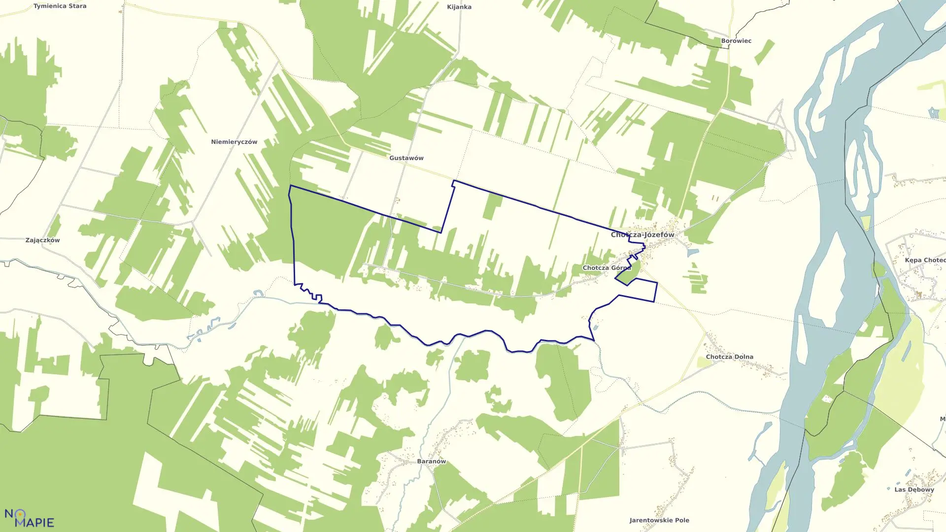 Mapa obrębu CHOTCZA GÓRNA w gminie chotcza