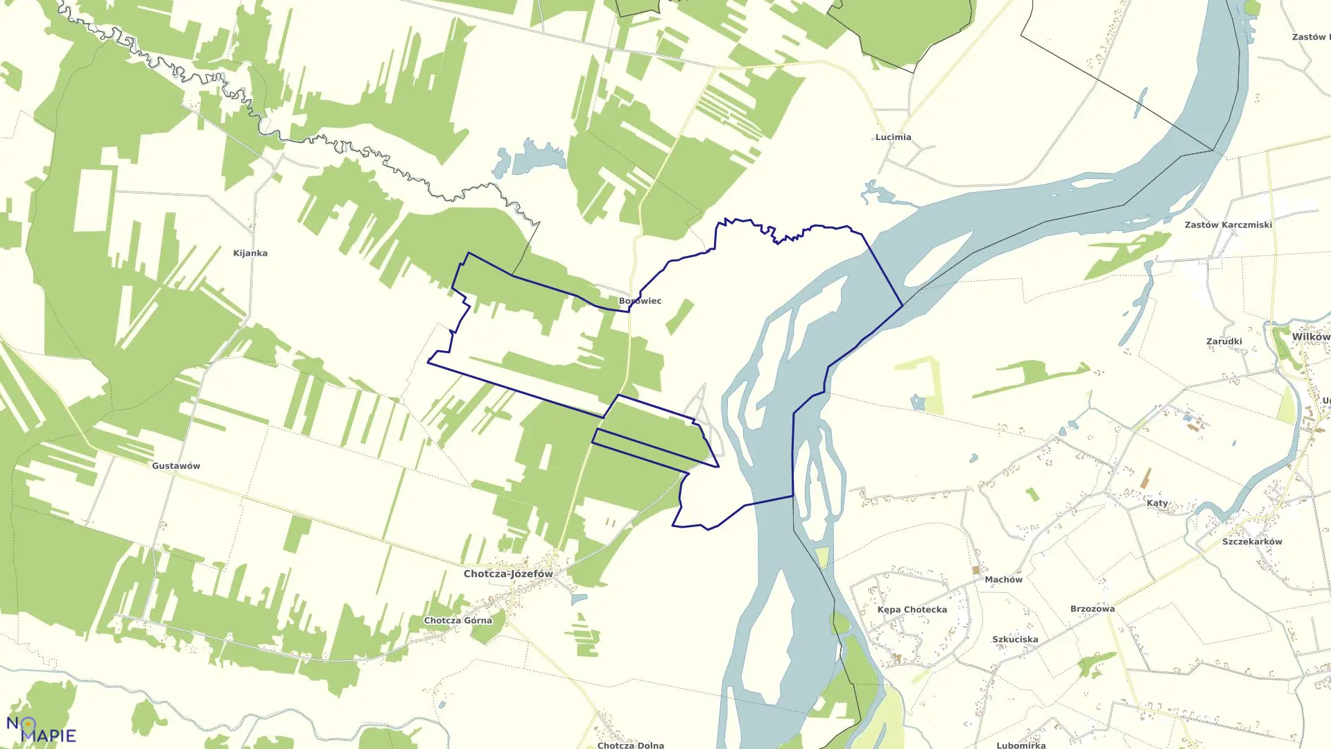 Mapa obrębu GNIAZDKÓW w gminie chotcza