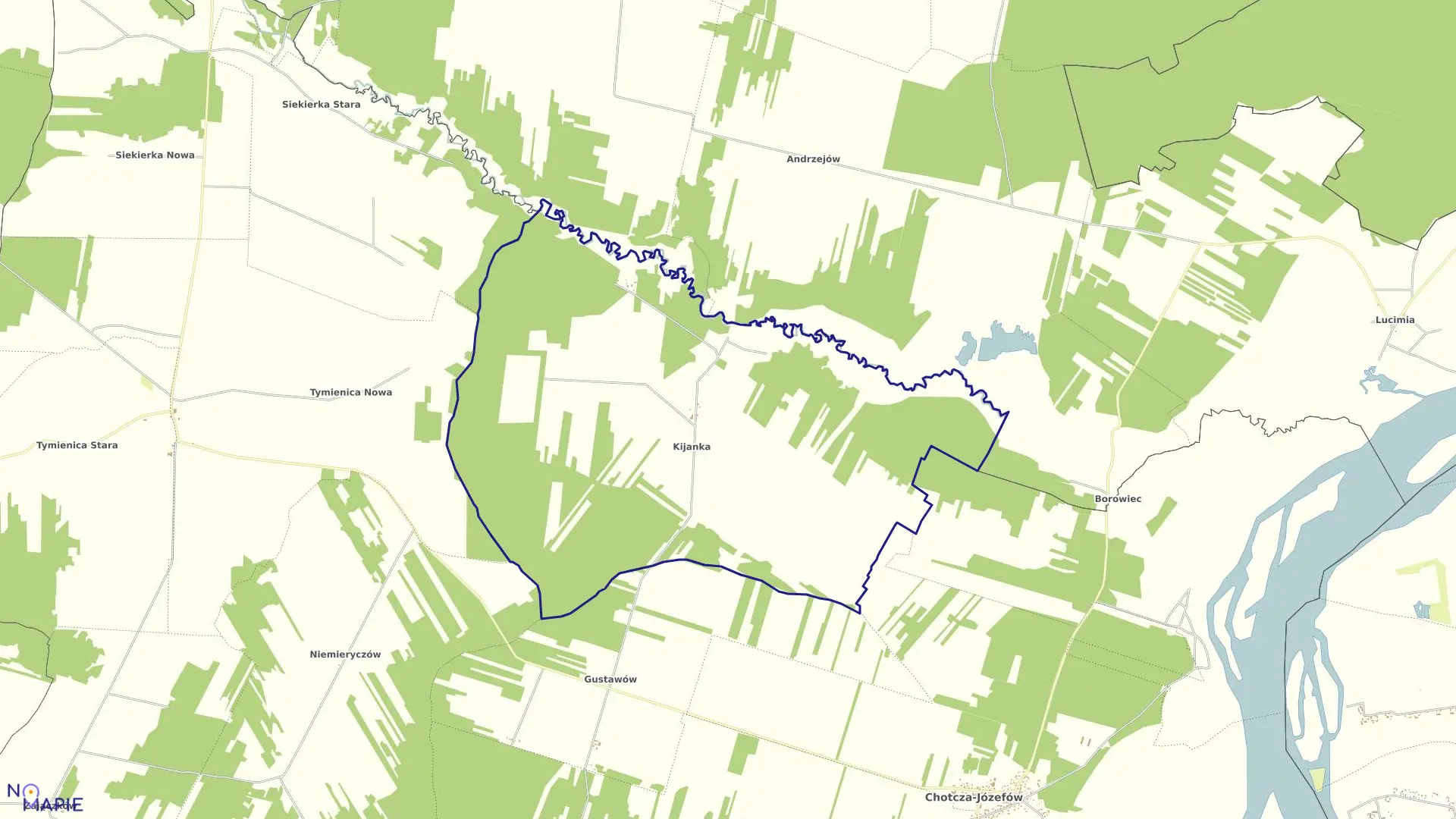 Mapa obrębu KIJANKA w gminie chotcza